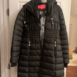 NWOT Betsey Johnson black puffer coat quilted size large